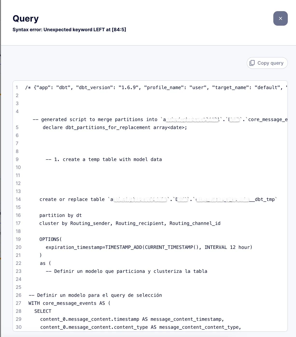 dbt model query